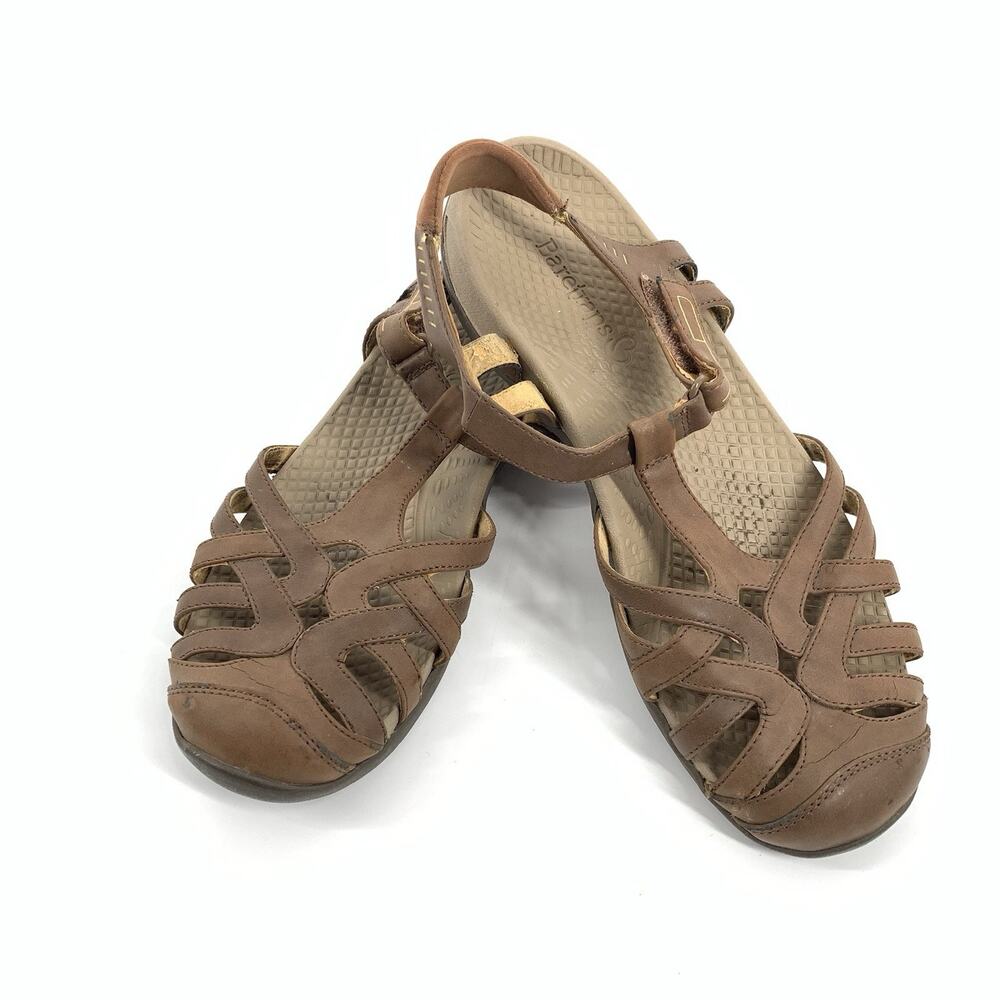 Baretraps Feena Faux Leather Comfort Walking Sandals Size 9.5 Womens Light Brown